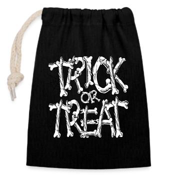 Trick or treat - Closable cotton gift bag (14x20cm) - black - Front