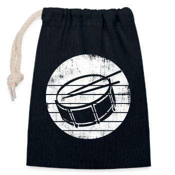Snare Drum Zeichnung - Verschließbarer Geschenkbeutel aus Baumwolle (14x20cm) - Navy - Vorne