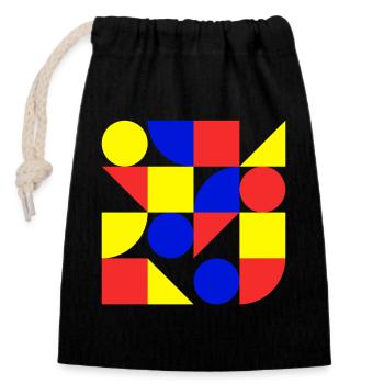 forme, géométrie, art, Bauhaus - Sac cadeau en coton avec cordon (14 x 20 cm) - noir - Devant