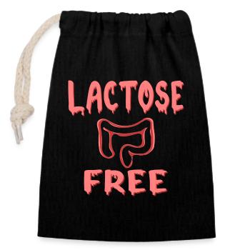 RÉGIME SANS LACTOSE - INTESTIN - Sac cadeau en coton avec cordon (14 x 20 cm) - noir - Devant