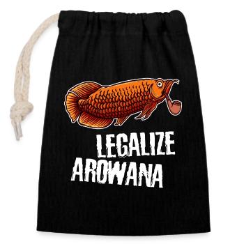 Fish Statement Pets Pet Animals - Closable cotton gift bag (14x20cm) - black - Front
