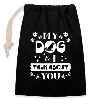 Pets Dog Statement Cuddly Toy Favorite Animal - Closable cotton gift bag (14x20cm) - black - Front