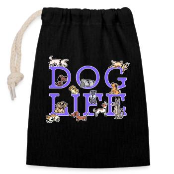 Dog Favorite Animal Puppy Pets Stuffed Toy - Closable cotton gift bag (14x20cm) - black - Front