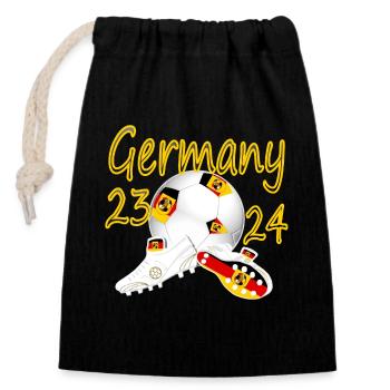 Germany football fans soccer design for 23 - 24 - Closable cotton gift bag (14x20cm) - black - Front