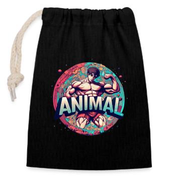 Wild Style - Animal - Closable cotton gift bag (14x20cm) - black - Front
