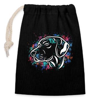 Pets Dog Favorite cuddly toy Pet - Closable cotton gift bag (14x20cm) - black - Front