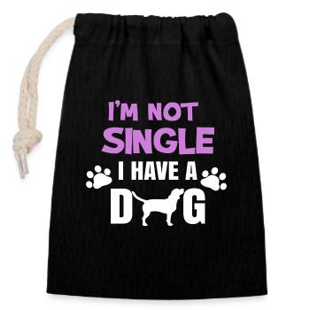 Animals Dog Pets Cuddly toy Favorite animal - Closable cotton gift bag (14x20cm) - black - Front