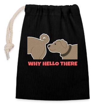 Dog Statement Cuddly Toy Pet Pet - Closable cotton gift bag (14x20cm) - black - Front