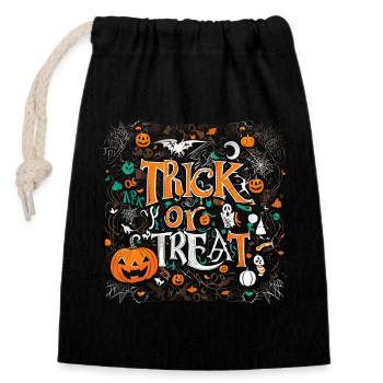 Trick or treat - Closable cotton gift bag (14x20cm) - black - Front