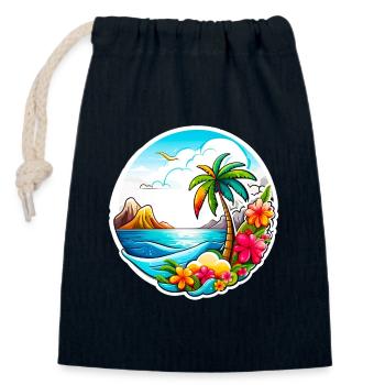 Holiday 01 - Verschließbarer Geschenkbeutel aus Baumwolle (14x20cm) - Navy - Vorne