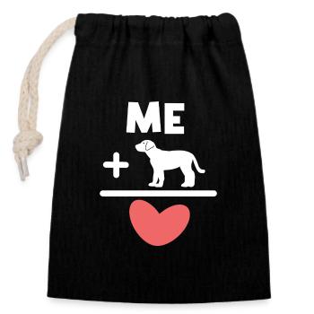 Heart, Dog, Favorite Animal, Pets, Cuddly Toy - Closable cotton gift bag (14x20cm) - black - Front