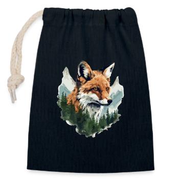 Fuchs Wald Berge Füchse Natur Bäume Tiere - Verschließbarer Geschenkbeutel aus Baumwolle (14x20cm) - Navy - Vorne