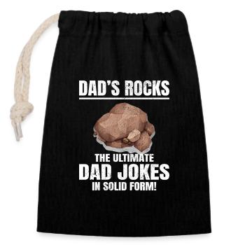 Collecte de roches Rockhounding Drôle Géologie Papa - Sac cadeau en coton avec cordon (14 x 20 cm) - noir - Devant