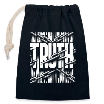 Truth - Closable cotton gift bag (14x20cm) - navy - Front
