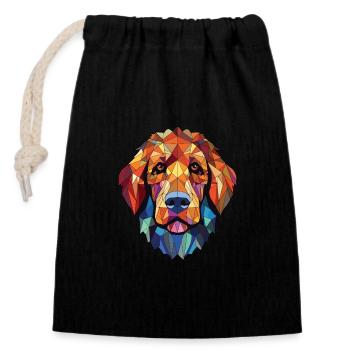 Fauve De Bretagne Dog Breed Colorful Watercolor - Closable cotton gift bag (14x20cm) - black - Front