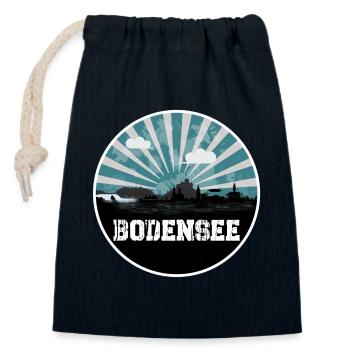 Bodensee Blue Hour Skyline - Verschließbarer Geschenkbeutel aus Baumwolle (14x20cm) - Navy - Vorne