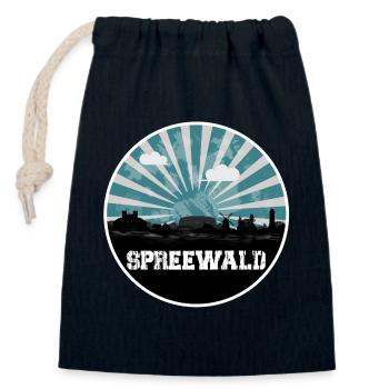 Spreewald Blue Hour Skyline - Closable cotton gift bag (14x20cm) - navy - Front