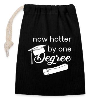 now hotter by one degree - Closable cotton gift bag (14x20cm) - black - Front