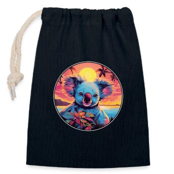 Koala Buntes Aquarell Cartoon Kawaii Tier - Verschließbarer Geschenkbeutel aus Baumwolle (14x20cm) - Navy - Vorne