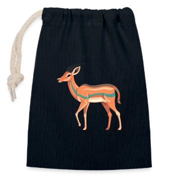 Impala Buntes Aquarell Cartoon Kawaii Tier - Verschließbarer Geschenkbeutel aus Baumwolle (14x20cm) - Navy - Vorne