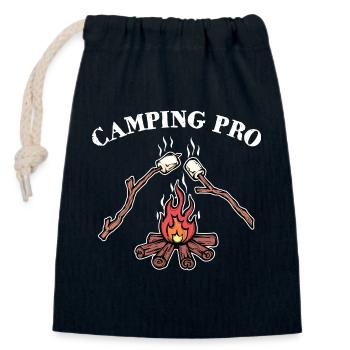 Camping Statement Campsite Campfire Camping - Closable cotton gift bag (14x20cm) - navy - Front
