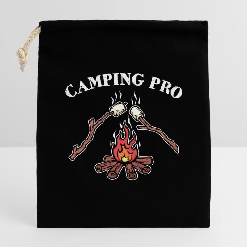Déclaration de camping Camping Camping Feu de camp Camping Sac cadeau en coton avec cordon (14 x 20 cm)