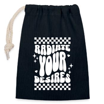 law of attraction quote - Closable cotton gift bag (14x20cm) - navy - Front