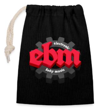 Musique corporelle électronique EBM avec Gear Red - Sac cadeau en coton avec cordon (14 x 20 cm) - noir - Devant