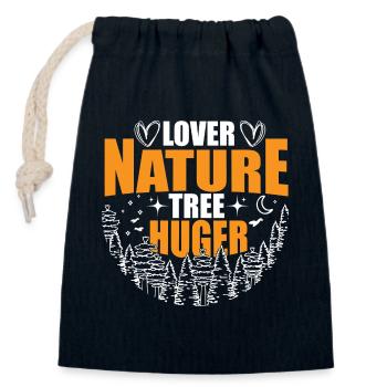 Lover Nature Tree Hugger, l’amour de la nature, - Sac cadeau en coton avec cordon (14 x 20 cm) - bleu marine - Devant