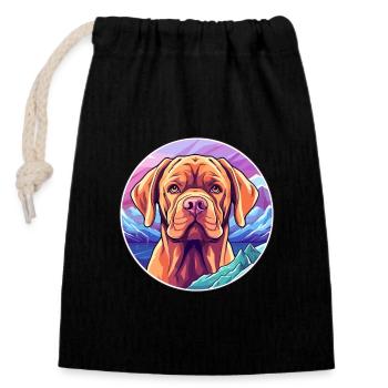 Bordeauxdogge Hunderasse Cartoon Kawaii Waterco - Verschließbarer Geschenkbeutel aus Baumwolle (14x20cm) - Schwarz - Vorne