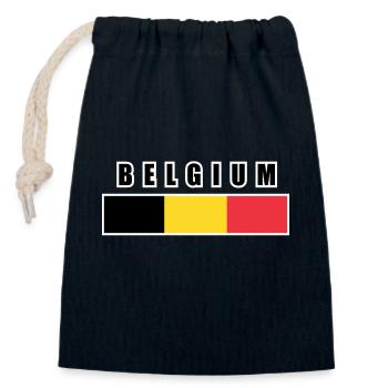 Belgium - Belgique - Belgika - Belgien - بلجيكا - Sac cadeau en coton avec cordon (14 x 20 cm) - bleu marine - Devant
