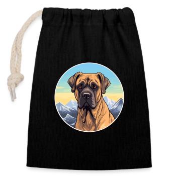 Perro de Presa Canario Hunderasse Cartoon Kawaii Wa - Verschließbarer Geschenkbeutel aus Baumwolle (14x20cm) - Schwarz - Vorne