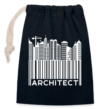 Career: Architect, Saying, Job, Supervisor, Profession - Closable cotton gift bag (14x20cm) - navy - Front