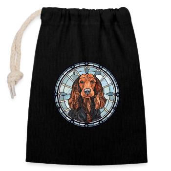 Gordon Setter Hunderasse Buntes Glas Wat - Verschließbarer Geschenkbeutel aus Baumwolle (14x20cm) - Schwarz - Vorne
