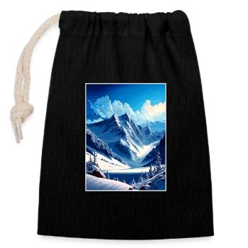 Zugspitze Germany Vintage Travel Poster Souvenir - Closable cotton gift bag (14x20cm) - black - Front