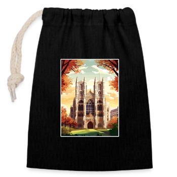 Westminster Abbey London Vintage Reiseposter WPA - Verschließbarer Geschenkbeutel aus Baumwolle (14x20cm) - Schwarz - Vorne