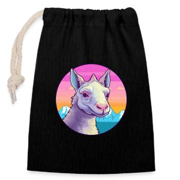 Aardvark Watercolor Cartoon Kawaii Pet Animal Colo - Closable cotton gift bag (14x20cm) - black - Front