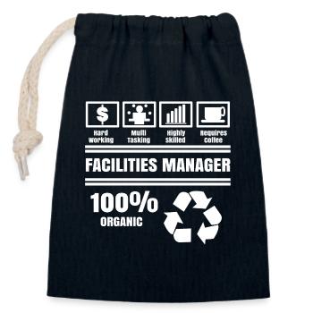 Manager Job Work Supervisor Career Statement - Closable cotton gift bag (14x20cm) - navy - Front