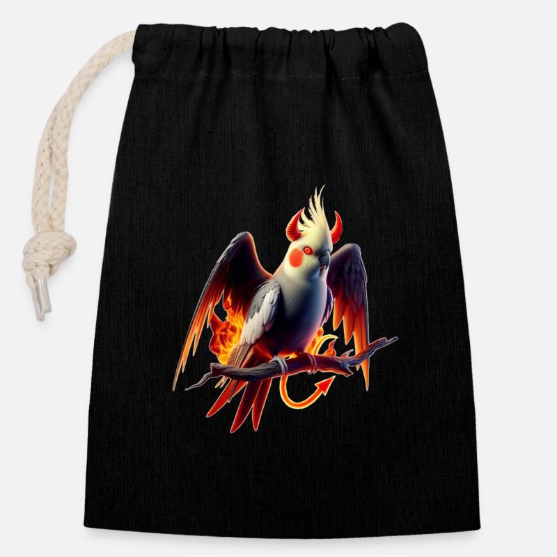 Nymphe du diable (02) - Sac cadeau en coton avec cordon (14 x 20 cm) - noir