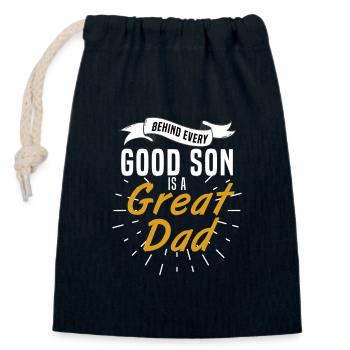 great dad - Verschließbarer Geschenkbeutel aus Baumwolle (14x20cm) - Navy - Vorne
