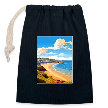 Penzance Cornwall Vintage Reiseposter Souvenir - Verschließbarer Geschenkbeutel aus Baumwolle (14x20cm) - Navy - Vorne