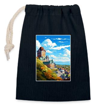 Quebec Kanada Vintage Reiseposter WPA Souvenir - Verschließbarer Geschenkbeutel aus Baumwolle (14x20cm) - Navy - Vorne