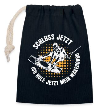 Stunt Wakeboard Planche de surf Kitesurfer Déclaration - Sac cadeau en coton avec cordon (14 x 20 cm) - bleu marine - Devant