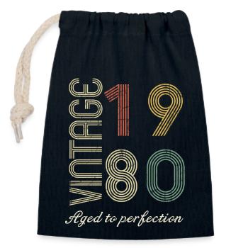 Geburtstagsgeschenk 44 Jahre alt - 1980 - Verschließbarer Geschenkbeutel aus Baumwolle (14x20cm) - Navy - Vorne