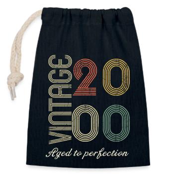 Birthday gift 24 years - 2000 - Closable cotton gift bag (14x20cm) - navy - Front