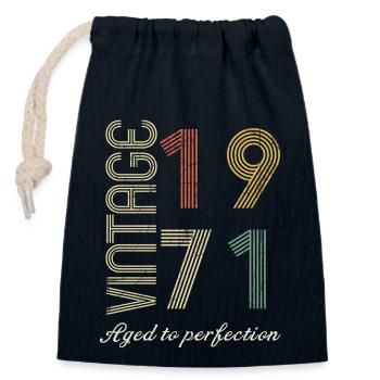 53 Jahre Geburtstagsgeschenk - 1971 - Verschließbarer Geschenkbeutel aus Baumwolle (14x20cm) - Navy - Vorne