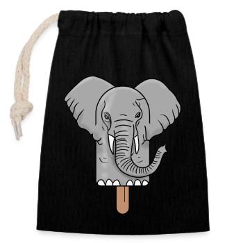 Elephant Head Popsicle - Closable cotton gift bag (14x20cm) - black - Front