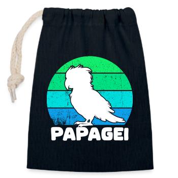 Vogel Papagei Spruch Tier Tierliebhaber Haustier - Verschließbarer Geschenkbeutel aus Baumwolle (14x20cm) - Navy - Vorne