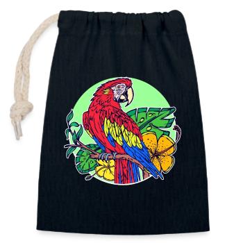 Haustier Tropisch Tier Vogel Papagei Zootiere - Verschließbarer Geschenkbeutel aus Baumwolle (14x20cm) - Navy - Vorne