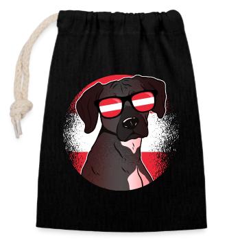 Autriche - Sac cadeau en coton avec cordon (14 x 20 cm) - noir - Devant